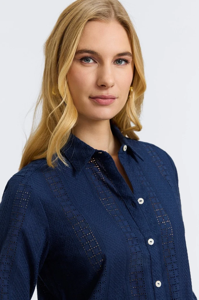 Zoey Cotton Eyelet Long Sleeve Shirt - Image 12