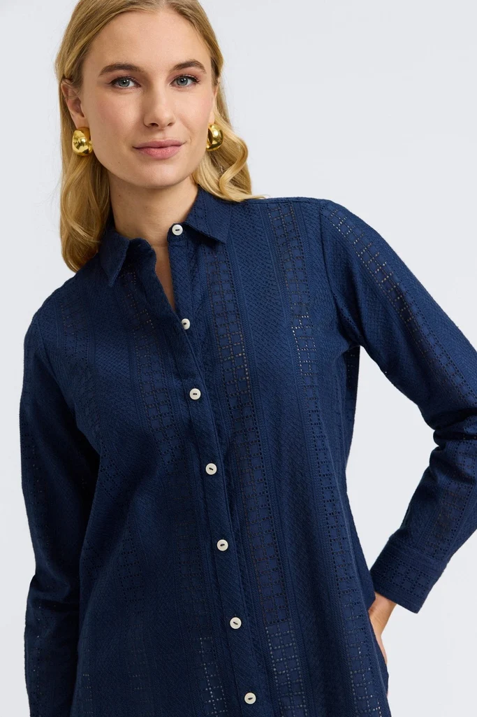 Zoey Cotton Eyelet Long Sleeve Shirt - Image 15