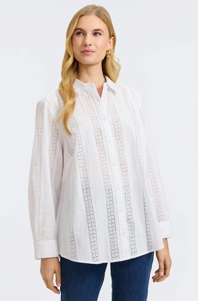 Zoey Cotton Eyelet Long Sleeve Shirt - Image 6