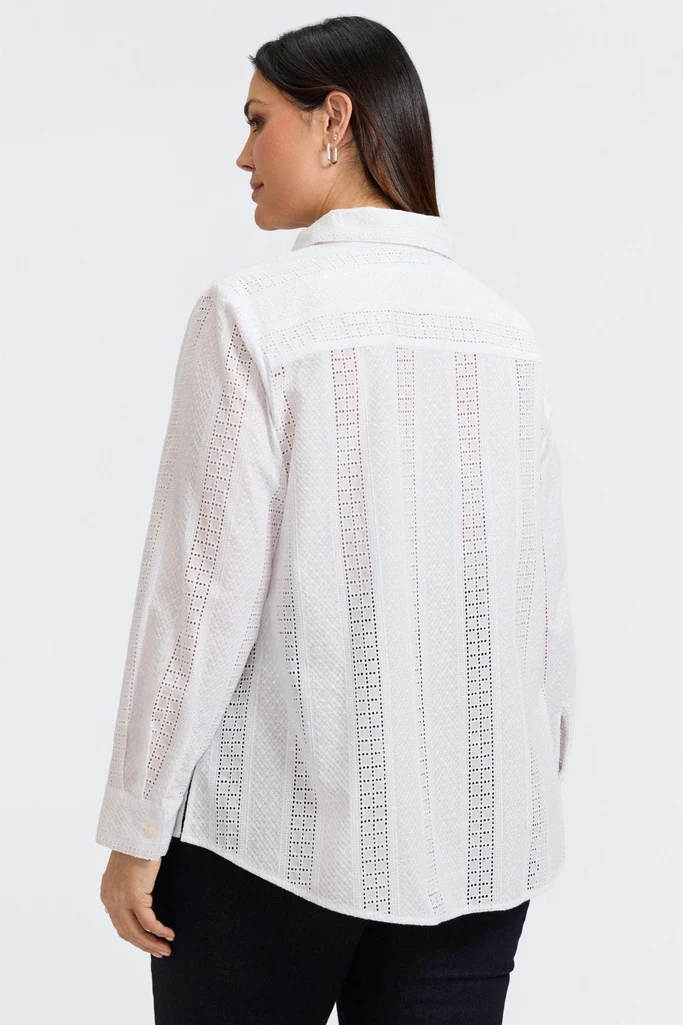 Zoey Plus Cotton Eyelet Long Sleeve Shirt - Image 12