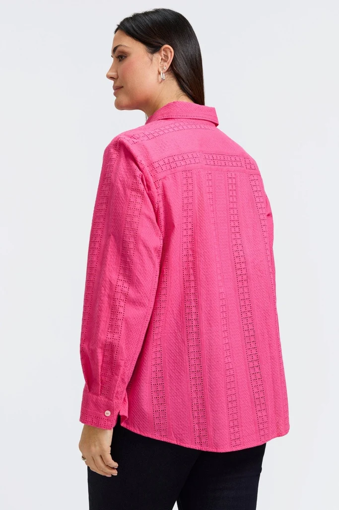 Zoey Plus Cotton Eyelet Long Sleeve Shirt - Image 5