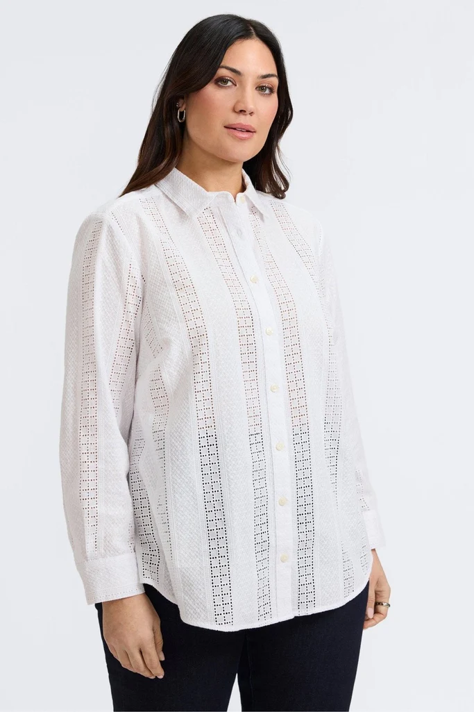 Zoey Plus Cotton Eyelet Long Sleeve Shirt - Image 9